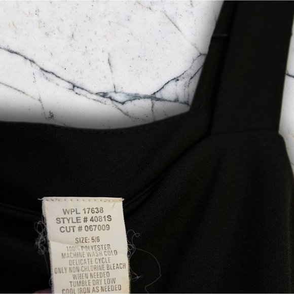 Square Neck Little Black Dress  Y2k 90's Grunge sz 5/6 - Picture 4 of 6